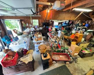 Garage full of furniture and more - Estate sale in Pelham Massachusetts Saturday August 31