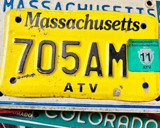 Vintage license plates from Massachusetts, Connecticut, Colorado and more