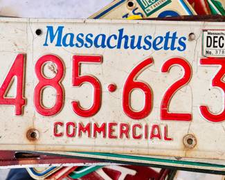 Antique and Vintage license plates from Massachusetts, Connecticut, Colorado and more