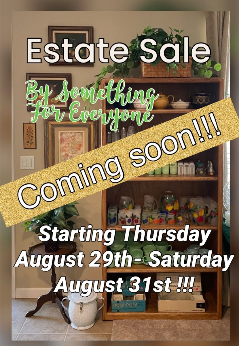 Framed art, so much glassware,