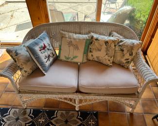 Wicker loveseat.