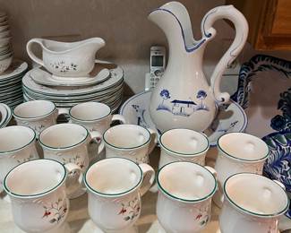 Pfaltzgraff; Portuguese pitcher and basin/bowl.