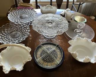 Large selection of pottery and glass, including Polish pottery, Fenton glass, and more.