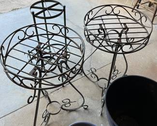 Metal plant stands.