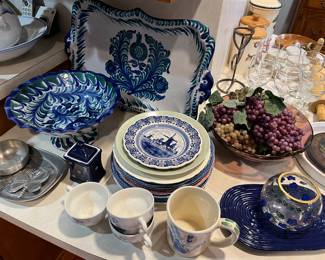 Large selection of Polish pottery.