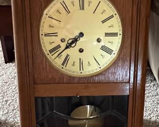 Vintage Jauch Box Wall Clock Triple Chime 12 Hammer Movement Western Germany