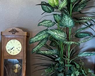 Faux Greenery, Vintage Clock