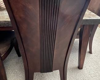 Ashley Faux Marble Dining Table w 6 Chairs (check out the detail) 