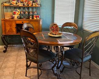 Dining Table w 4 Chairs, Slate Top