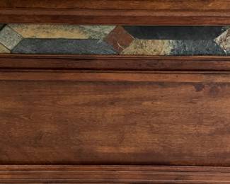 King Bedframe, Dresser w Mirror, 2 Nightstands, Highboy, Table Lamps Red pair. Art