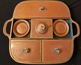 Chinese red Cloisonne enamel opium smoking box