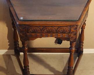 Vintage Carved Wooden Table 