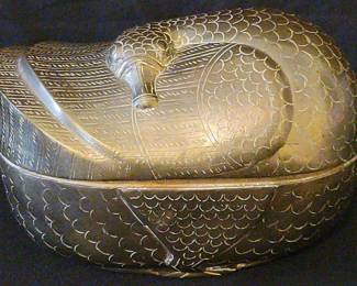  044 Maharani Solid Brass Duck Box