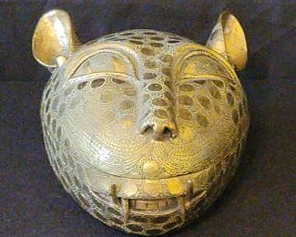  005 Solid Brass Leopard Head Box