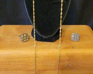 Silver Cufflinks Necklace 