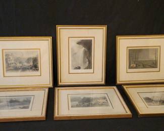 W. H. Bartlett 6ea framed prints