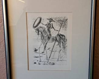  002 Don Quixote Etching By Dali