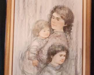 Hibel Painting Of Mother With Children 