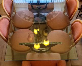  024 Glass Dining Table With 7 Chairs 