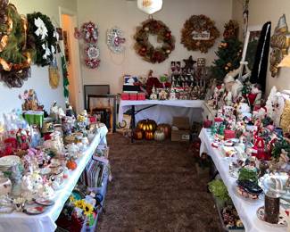 Large collection of Christmas decorations 