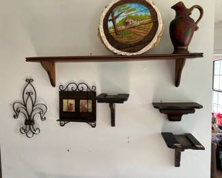 Wood wall shelves
