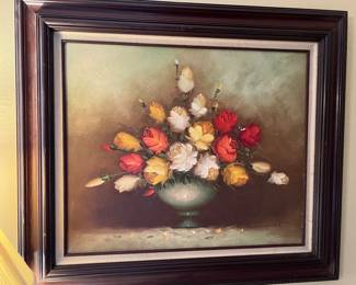 Floral Oil Painting Signed by Roy Pasanault