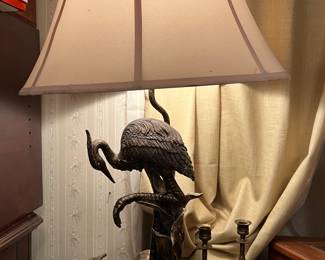 Bronze Style Crane Lamp