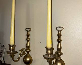 Brass candle sconces