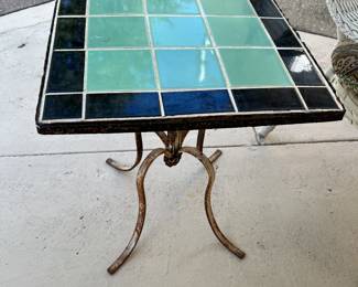 Tile top table & iron base