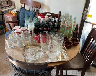 Vintage Coca cola bottles & Dr pepper bottles