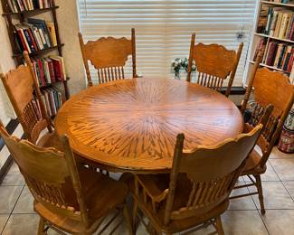 Oak table with 6 chairs
