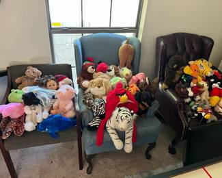 Many stuffed animals