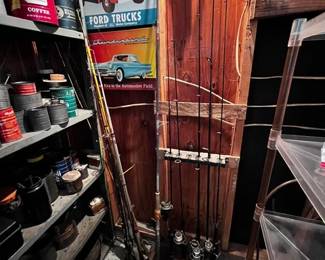 fishing polls and two of the signs