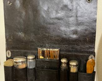 This is a closer view of the Victorian toiletries kit that is in amazing condition.