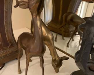 vintage brass deer figurines 