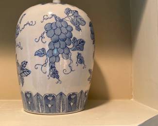 Vintage Blue White Ginger Jar 