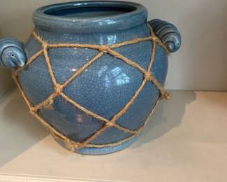 Blue Crackle Vase/Planter