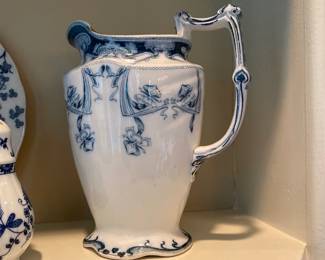 Royal Staffordshire Iris blue white pitcher/creamer