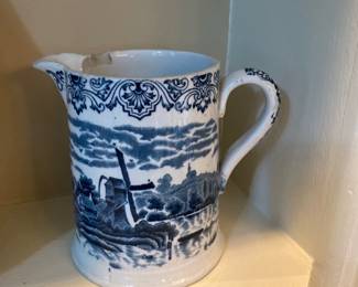Blue White Ceramic Pitcher
