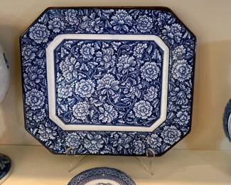 Blue Peony Octagonal Serving Plate 