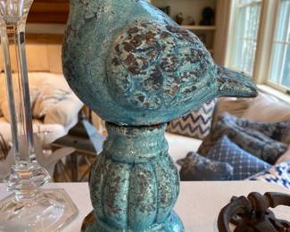 Vintage Brass Bird Figurine Patina 