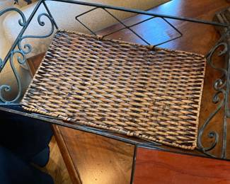 Iron/Rattan Serving Tray 