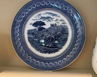 Byzantium B.M.W. & Co. Cauldon England Flow Blue 10" Large Plate 