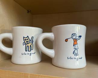 Pair of "Life is Good" Coffee Mugs