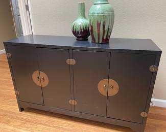 Asian Black Lacquer Cabinet