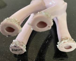 Pink Porcelain Sugar Textured Deer Figurine - Made in Japan