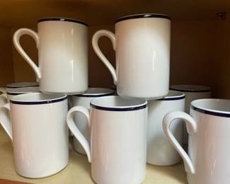 Set of 10 Dansk Bistro Christianshavn Blue Coffee Mugs