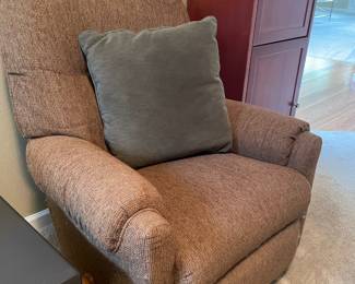Brown Upholstered Reclining Rocking Chair