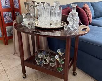 Beautiful Barware and Tea/Bar cart