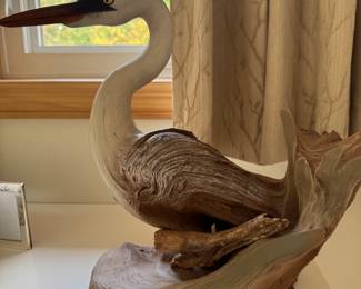 Carved egret “Marsh Keeper” by…
